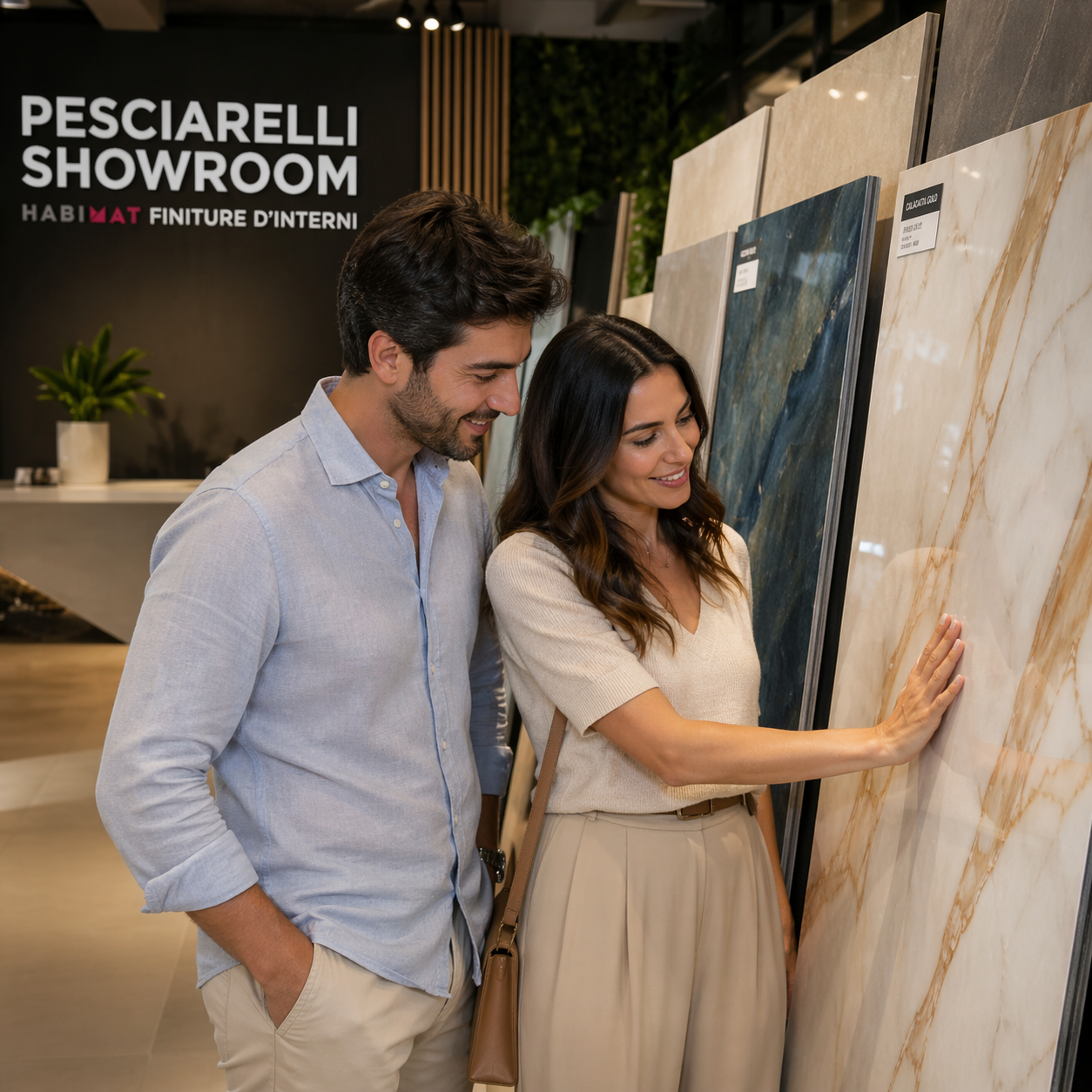 coppia sceglie amteriali nuova casa showroom magione perugia